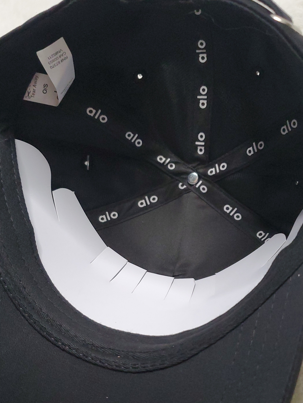 ALO Yoga Black Baseball Cap with White Logo - Picture 4 of 4